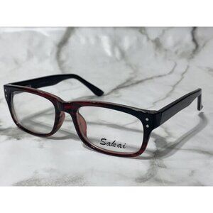 SAKAI 6868/04 51-18-140 Wine Red / Black Plastic Unisex Glasses Frames